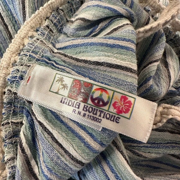 Linen Blend Macrame Strap Maxi Sundress - Picture 4 of 6